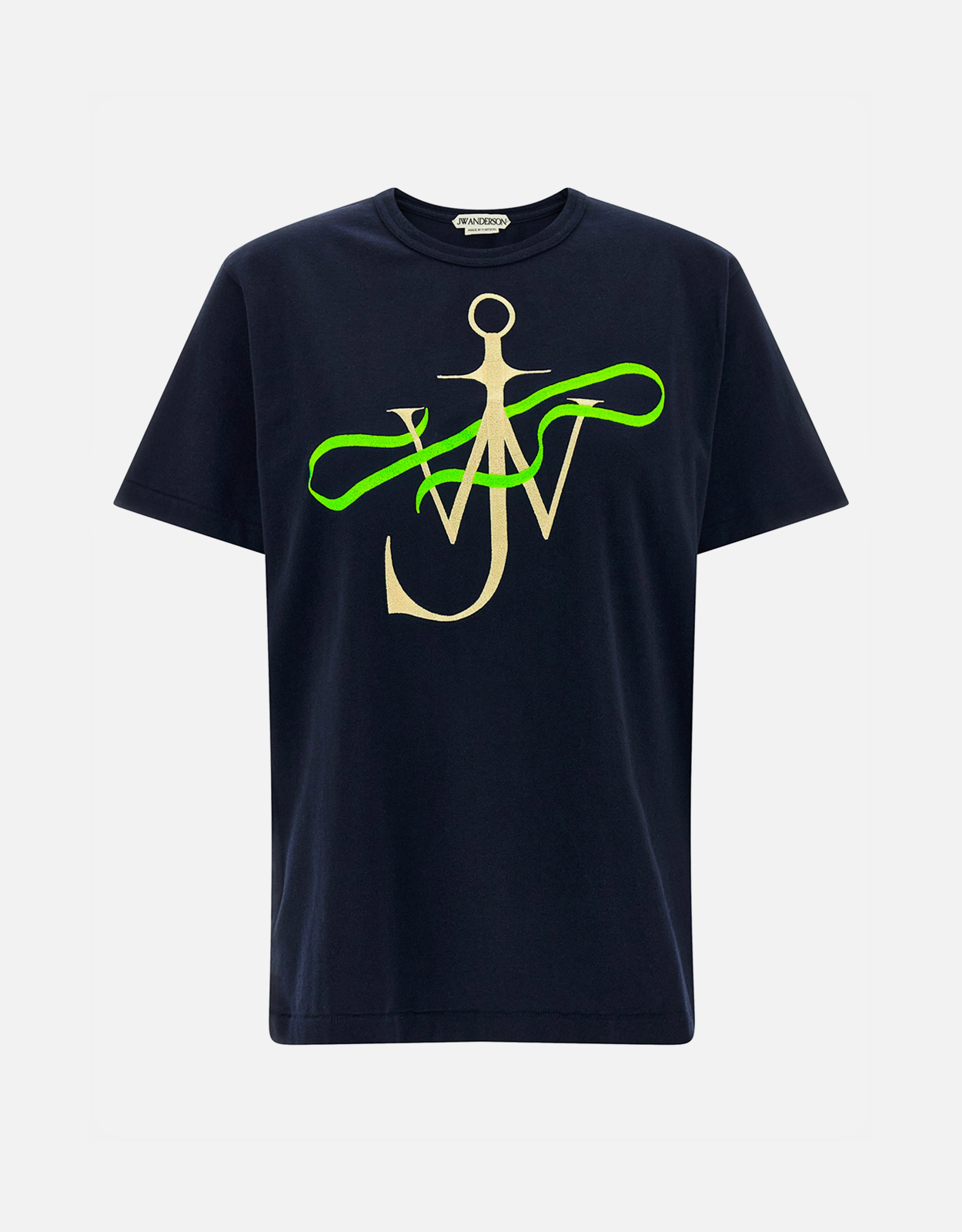 【JW ANDERSON】ブラックリボンシャツ JW Anderson メンズリボンアンカーコットンクルーネックTシャツ