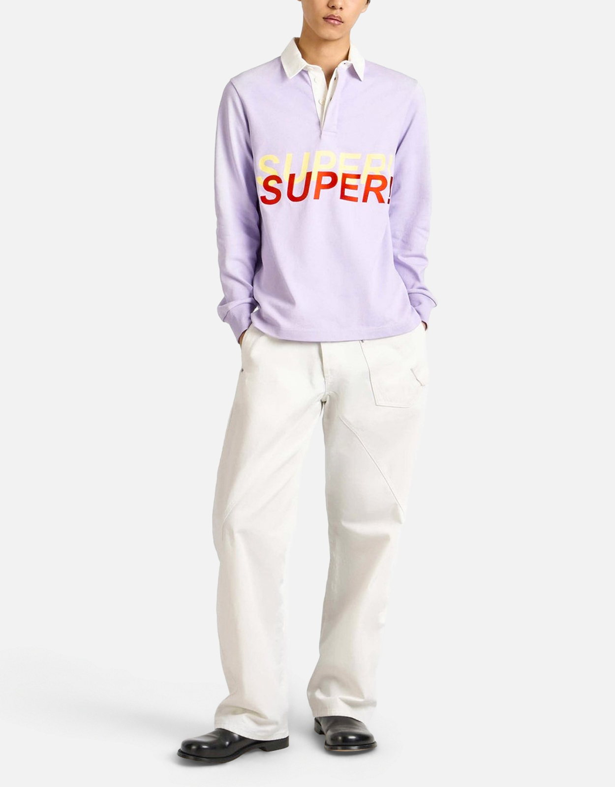 JW Anderson メンズ スーパー スーパー コットン パープル ポロシャツ