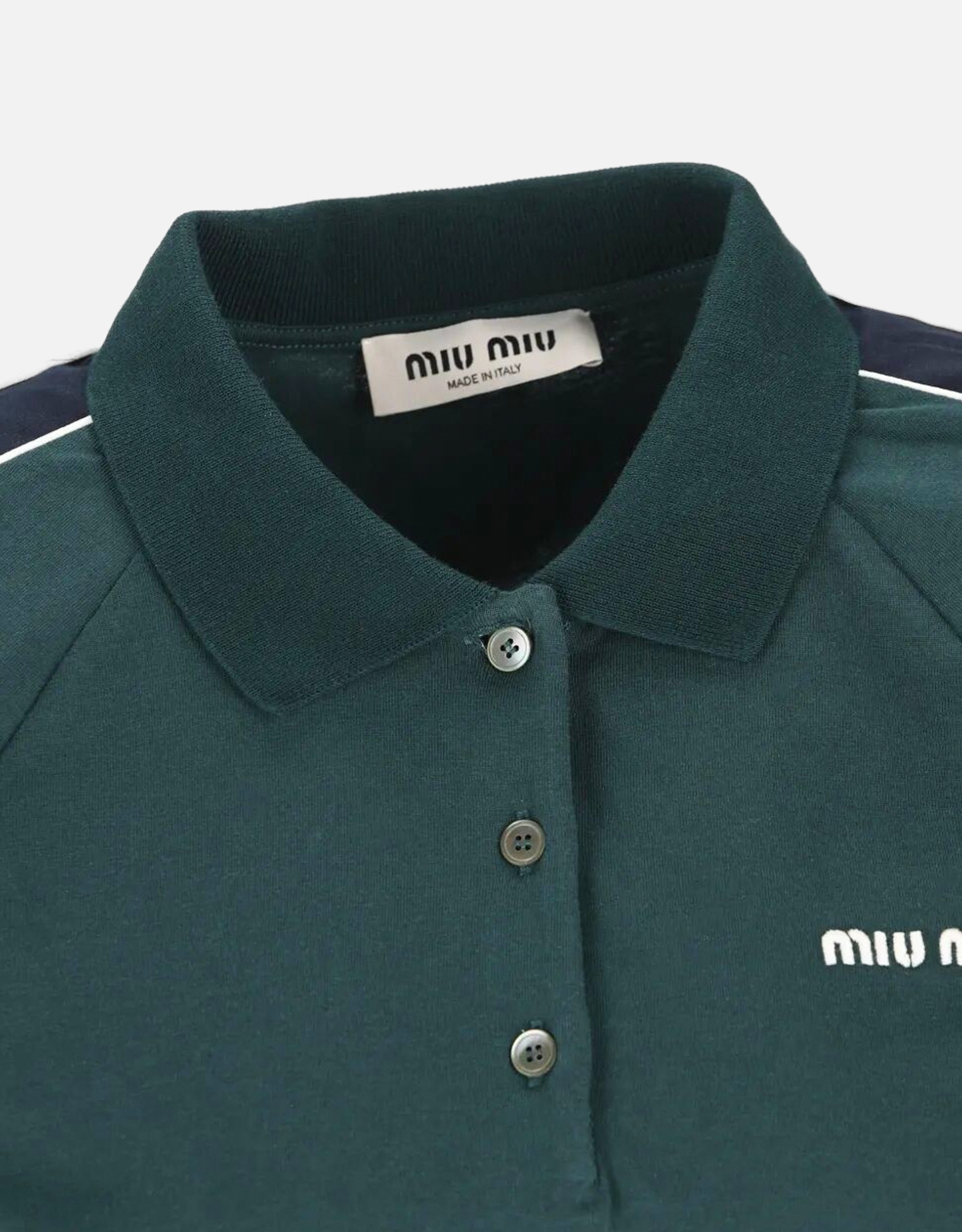 Miu Miu ボトルグリーン コットン ポロシャツ (すべての新品) IFCHIC.COM
