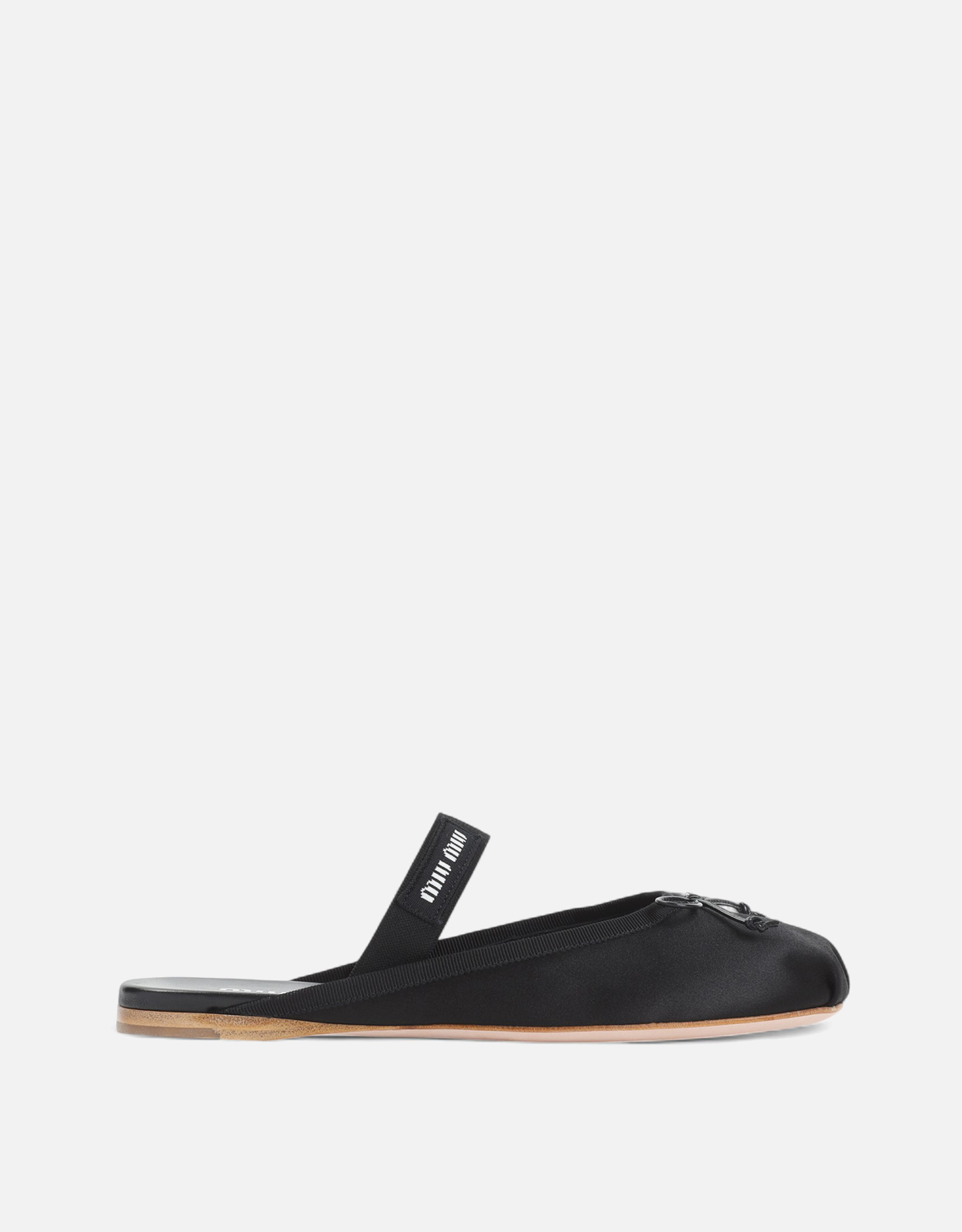 Miu Miu Miu Miu Logo Satin Mule - IT 36　ミュウミュウ ロゴ サテン ミュール - IT 36