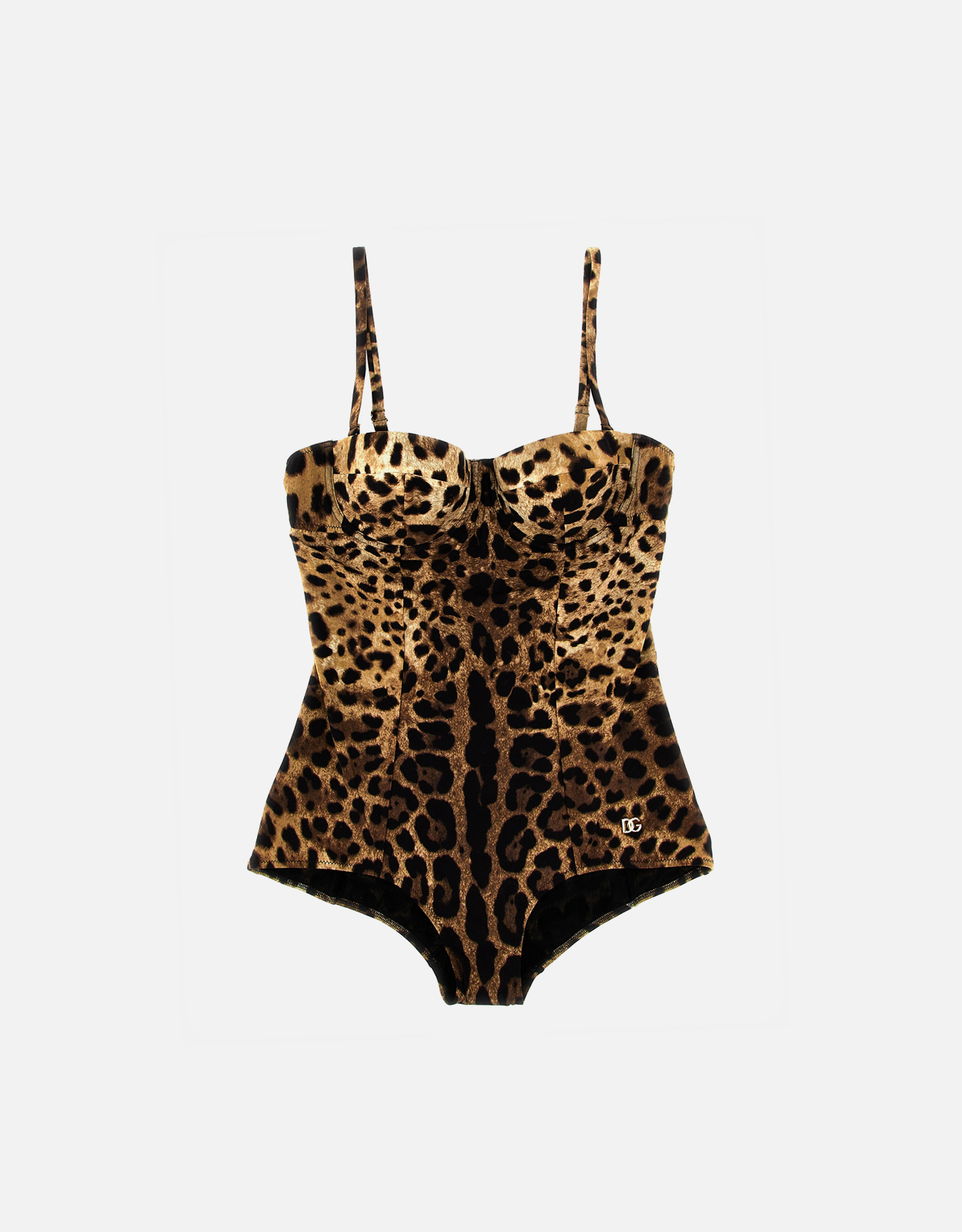 DOLCE & GABBANA ヒョウ柄ビーチウェア 水着 ビンテージ Dolce & Gabbana ヒョウ柄バルコネットワンピース水着 (すべての新品