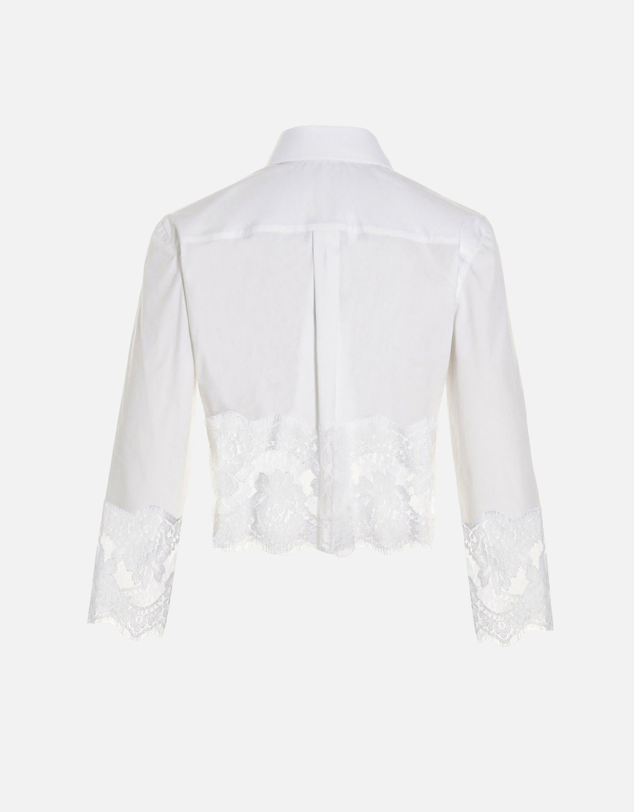 Dolce & Gabbana クロップドポプリンシャツ レース切り替えあり