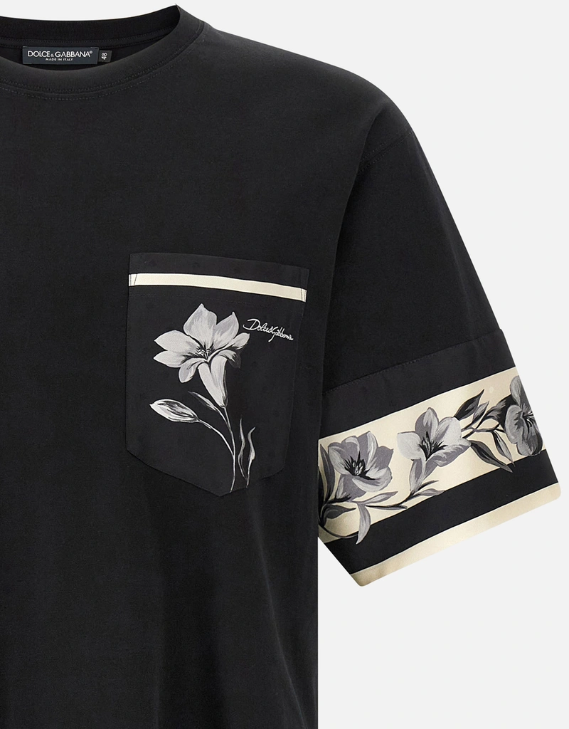 Dolce & Gabbana Men's Cotton Silk Print Regular Fit T-Shirts (All