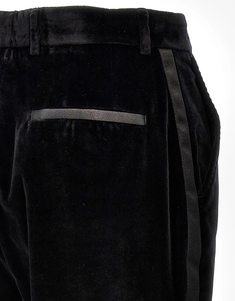 black velvet dress pants mens Men's Slim-fit Velvet Suits Separates, Pants Black / 36 / MP107H-01