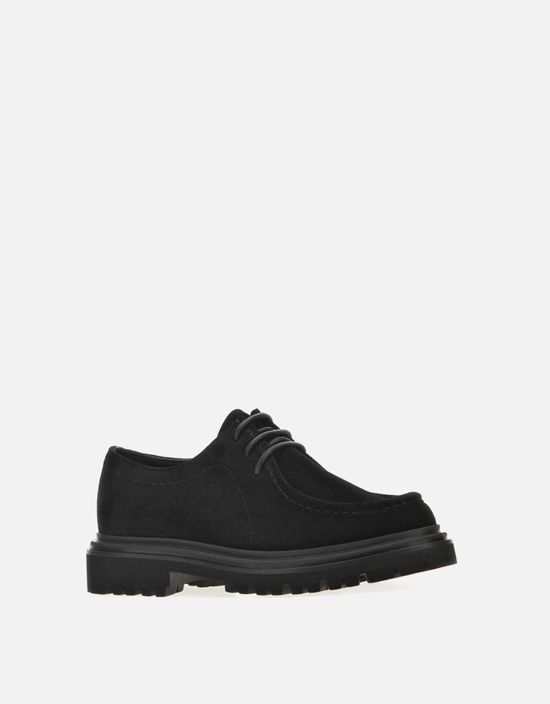 Dolce & Gabbana メンズブラックカーフスキンレザーキャップレース