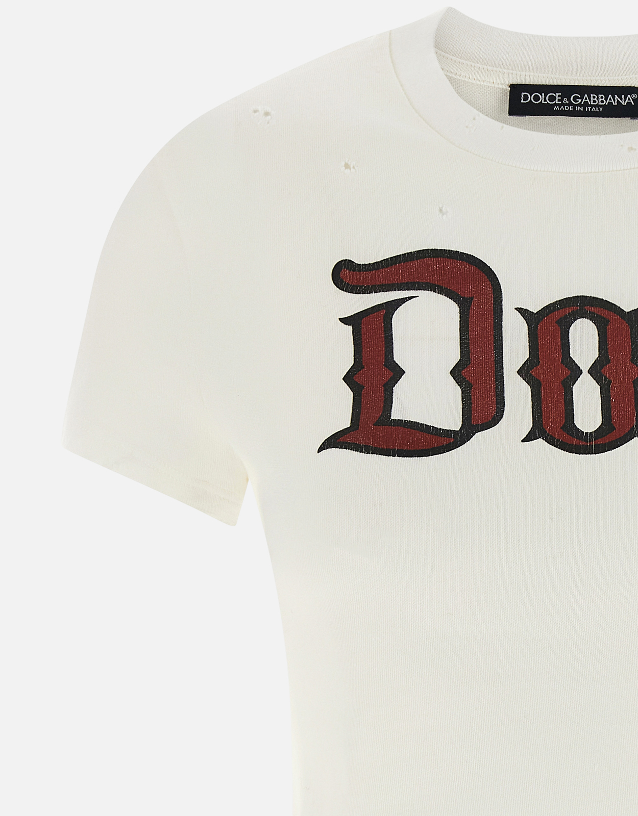 Dolce & Gabbana ジャージコットンプリントスリムフィットクロップT