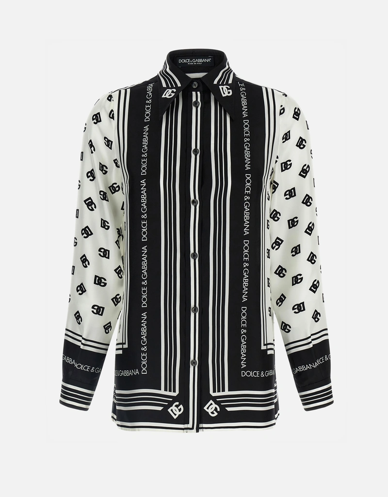 Dolce & Gabbana シルクDGプリントシャツ (すべての新品) IFCHIC.COM