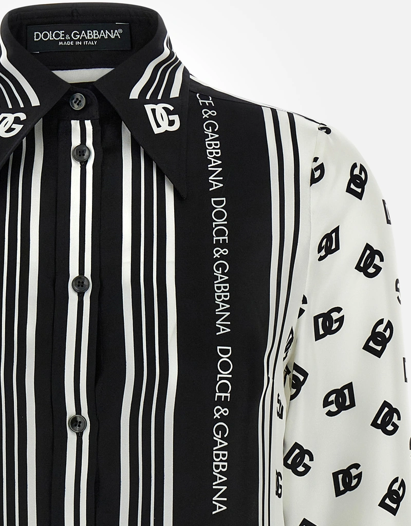Dolce & Gabbana シルクDGプリントシャツ (すべての新品) IFCHIC.COM