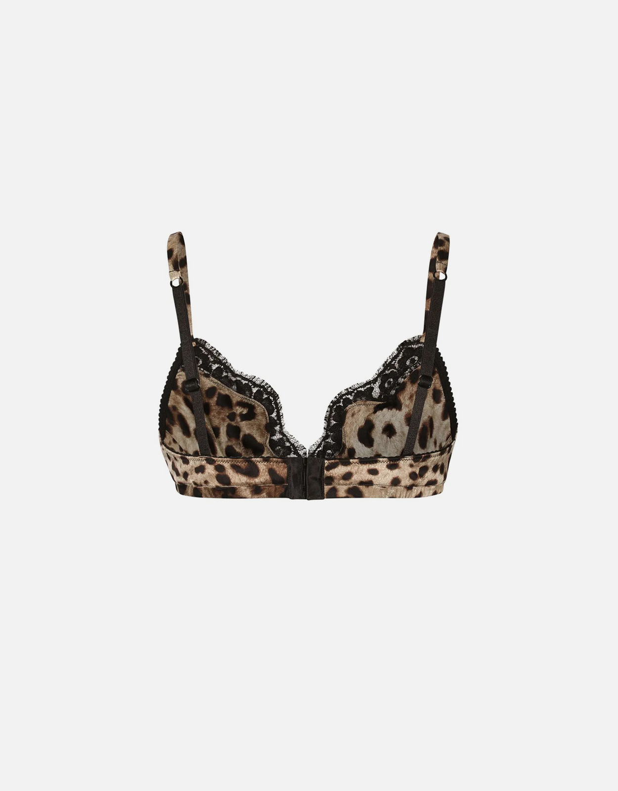 Dolce & Gabbana レオパード柄レース付きサテンブラ (すべての新品
