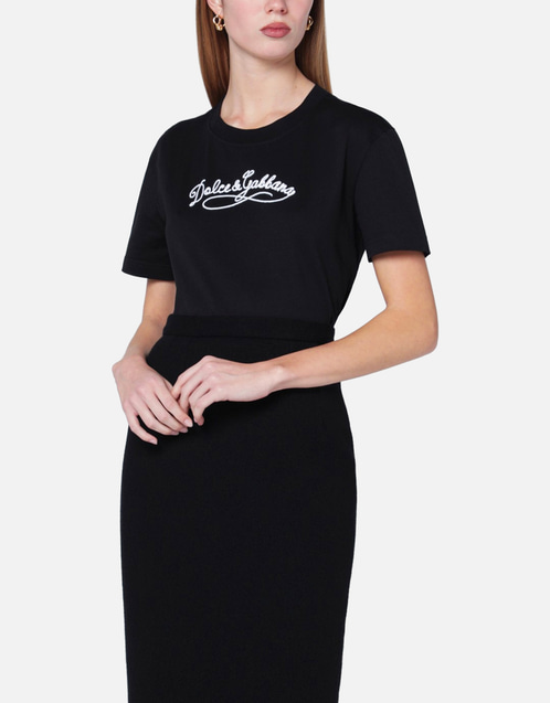 Dolce & Gabbana Jersey T-Shirt With Embroidery (Tops) IFCHIC.COM Dolce & Gabbana Jersey T-Shirt With Embroidery (Tops) IFCHIC.COM