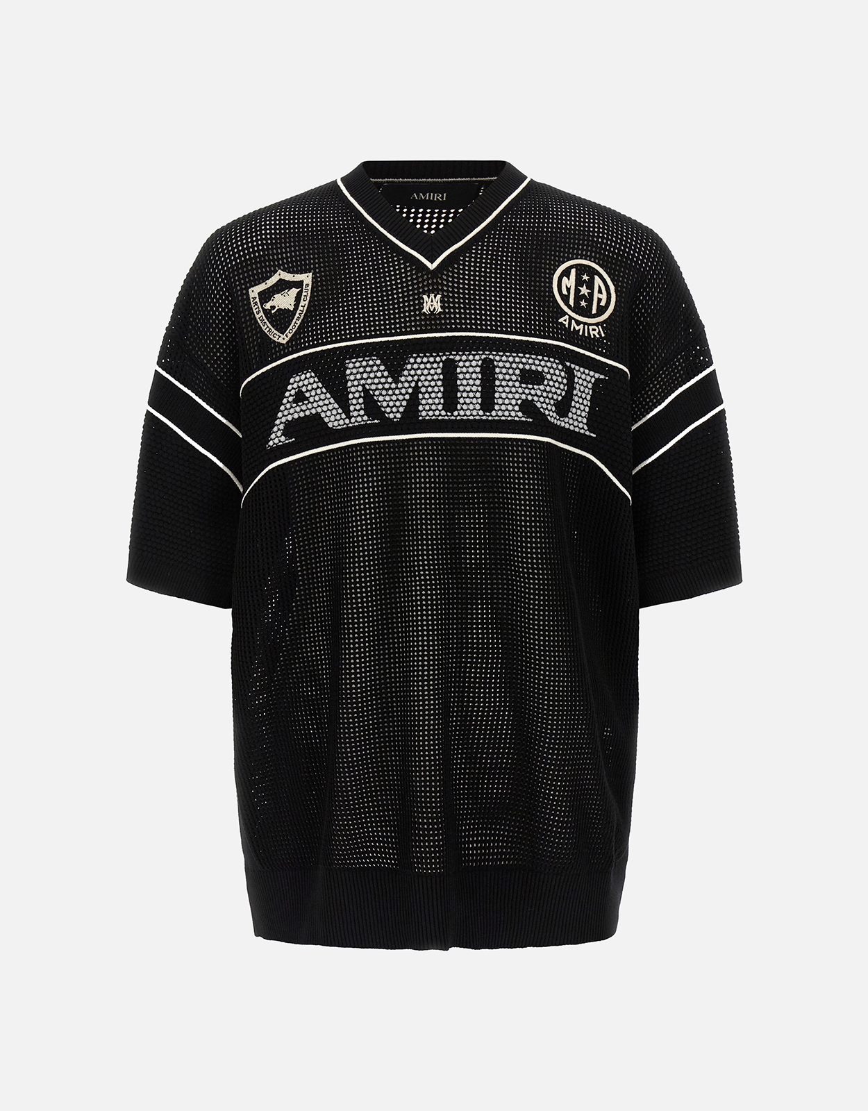 Amiri レディース Amiriスポーツ VネックメッシュニットTシャツ