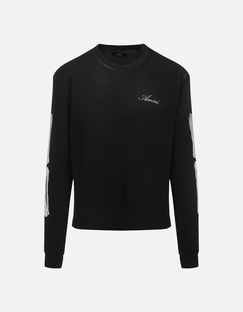 AMIRI ブラック 長袖 Tシャツ Amiri メンズBonesコットン長袖Tシャツ (すべての新品) IFCHIC.COM