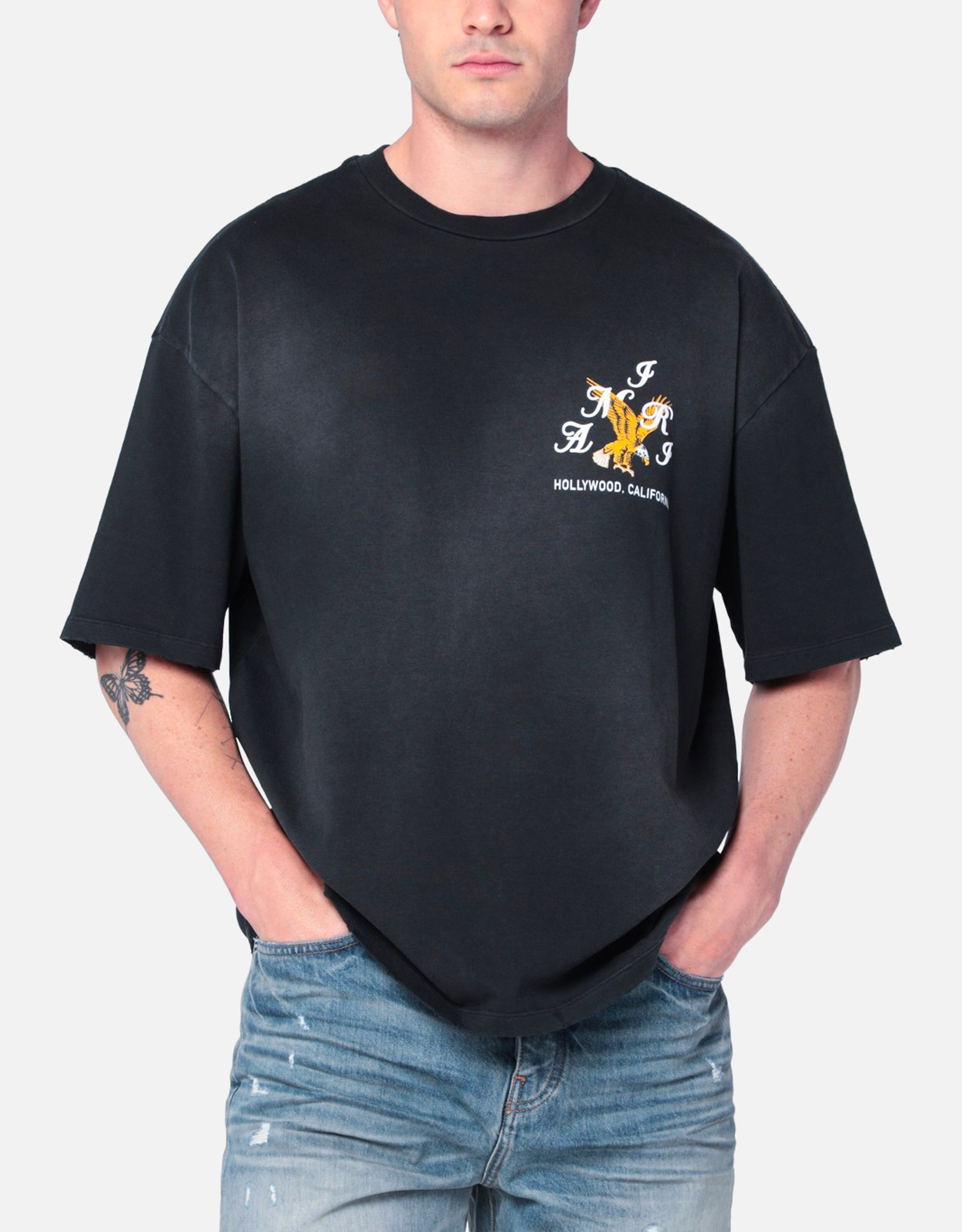 Amiri Amiri Black cotton T-shirt - S　アミリ ブラックコットン Tシャツ - S