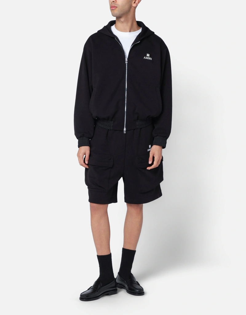AMIRI mnml ブラック フード付きスウェット Amiri メンズ MA フード付きコットン混紡ジップアップスウェットシャツ