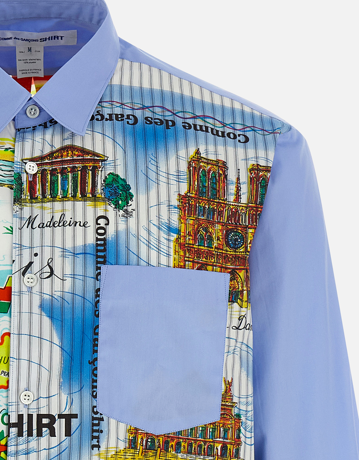 Comme des Garcons Shirt メンズプリントコットンアシンメトリーシャツ Comme des Garcons Shirt メンズプリントコットンアシンメトリーシャツ
