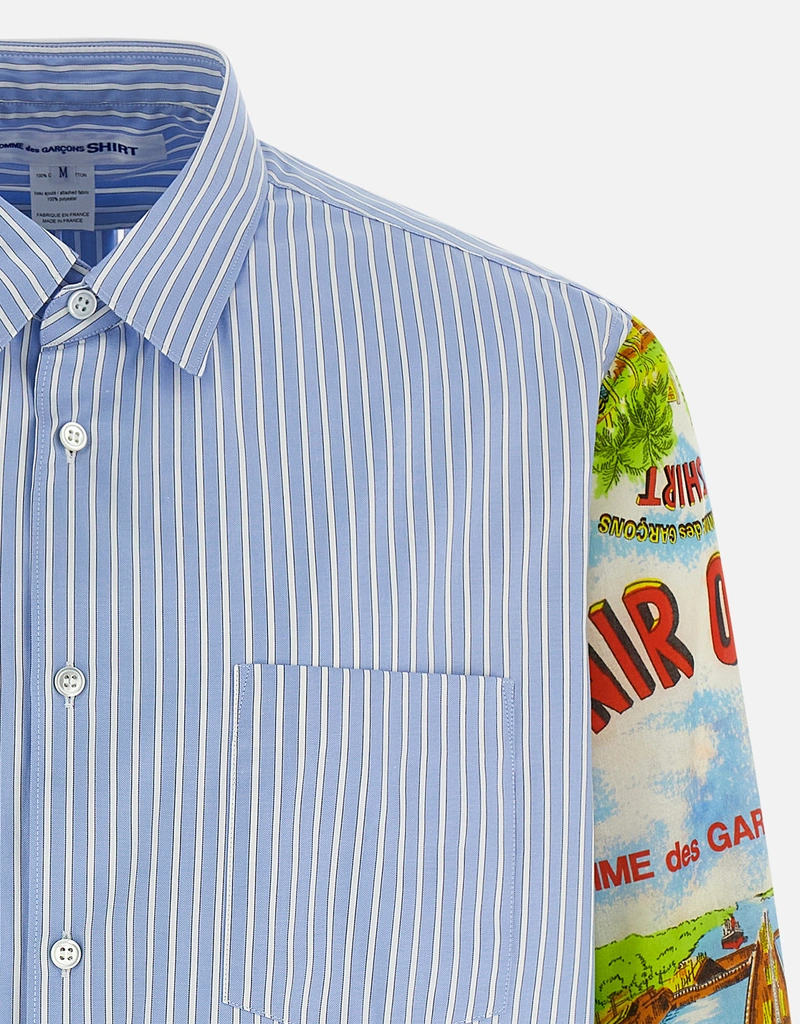 Comme des Garcons Shirt メンズパターン袖コットンシャツ (すべての