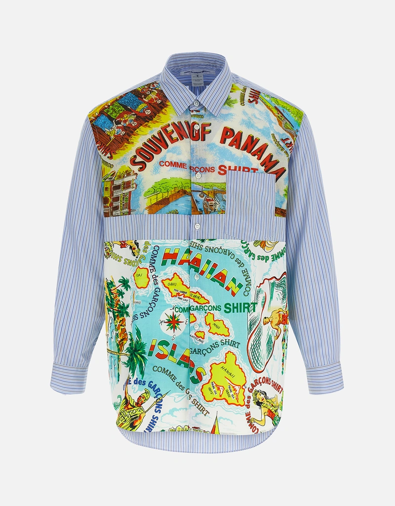 Comme des Garcons Shirt メンズ パターンインサートコットンシャツ