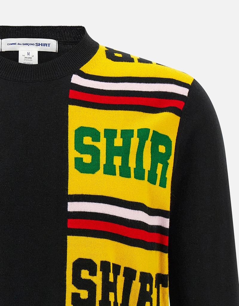 COMME des GARCONS SHIRT アクリルウールインターシャニット Comme des Garcons Shirt メンズ インターシャ ウール混紡セーター