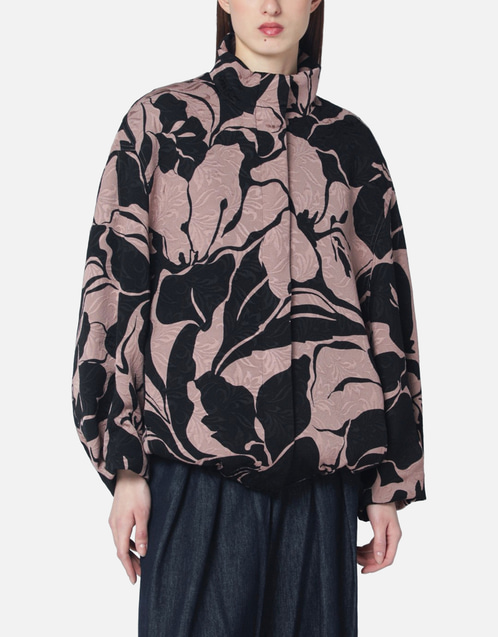 Dries Van Noten ブラック花柄ジャガードテクスチャージャケット