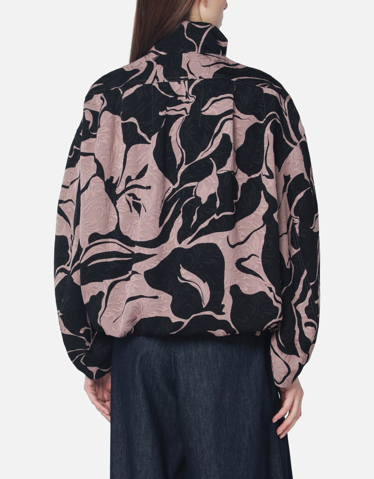 Dries Van Noten ブラック花柄ジャガードテクスチャージャケット