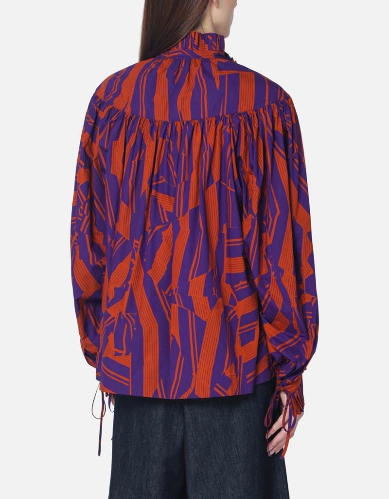 Dries Van Noten ルーズ クラッシュストライプ コットン シャツ