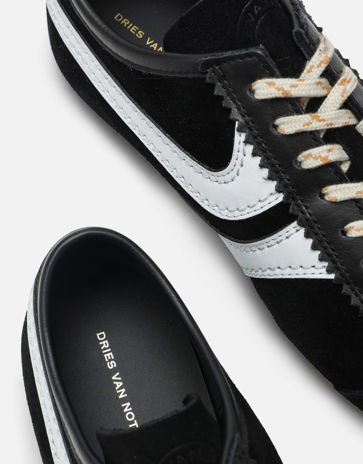 Dries Van Noten レザーとスエードのスニーカー (すべての新品) IFCHIC.COM