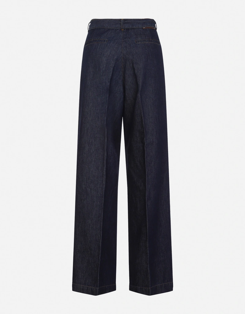 Dries Van Noten ベルト付きデニムルーズフィットパンツ (デニム単品