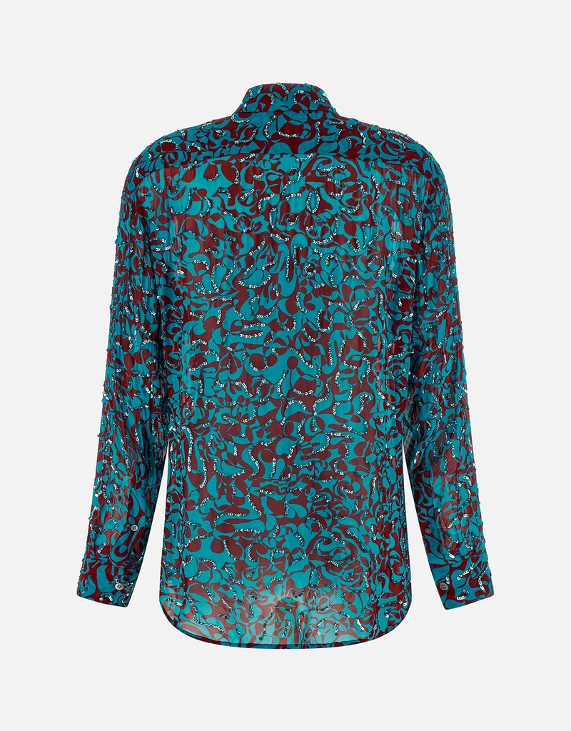Dries Van Noten Clavelly ビスコース スクイグルプリント シャツ
