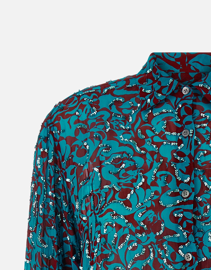 Dries Van Noten Clavelly ビスコース スクイグルプリント シャツ