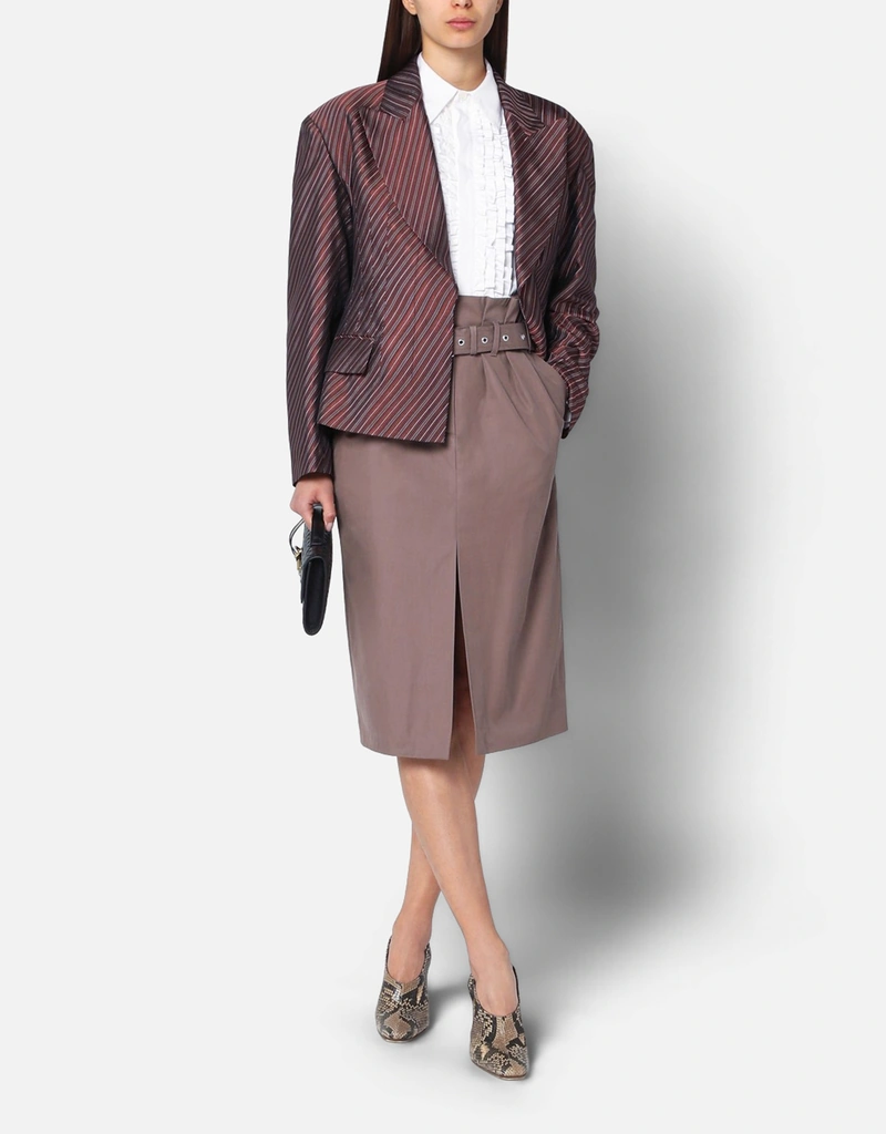 Dries Van Noten トープコットンベルト付きスカート (ドレス) IFCHIC.COM