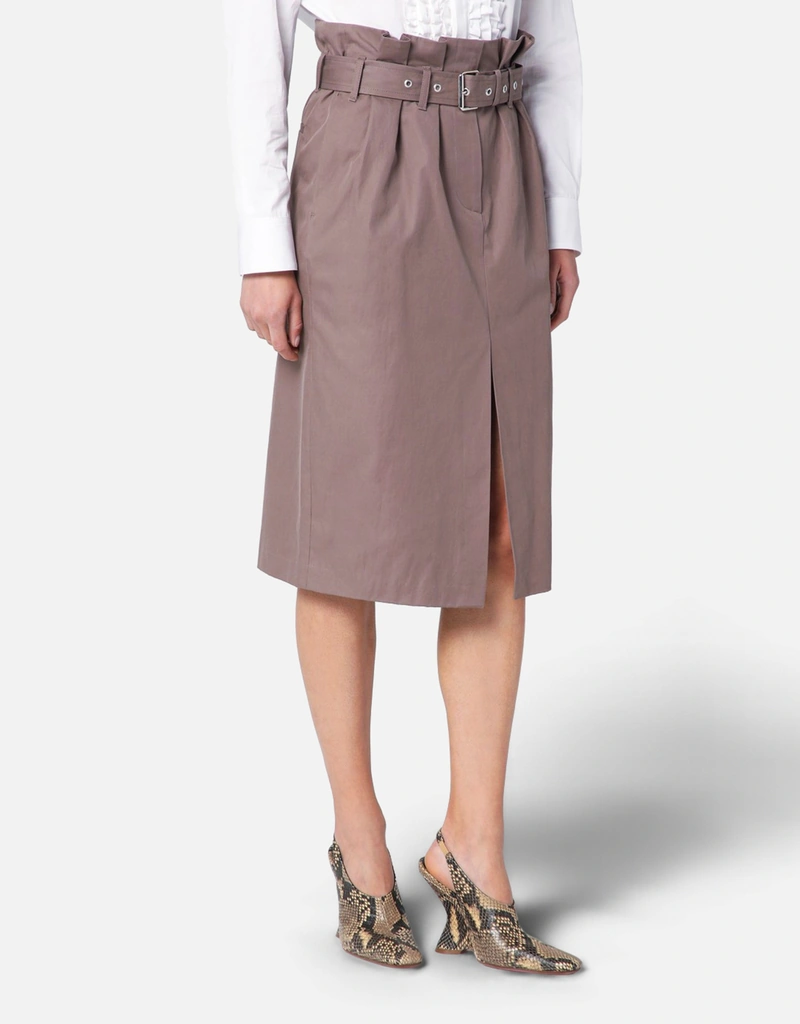 Dries Van Noten トープコットンベルト付きスカート (ドレス) IFCHIC.COM