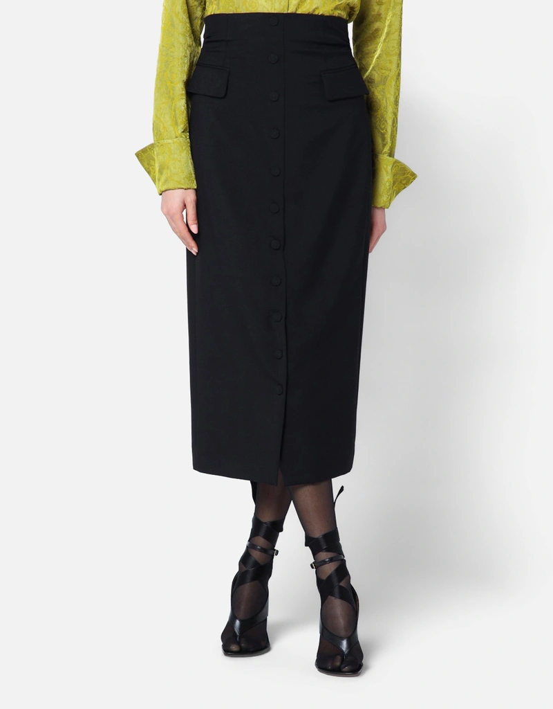 Dries Van Noten ウールブレンドミディスカート (ドレス) IFCHIC.COM