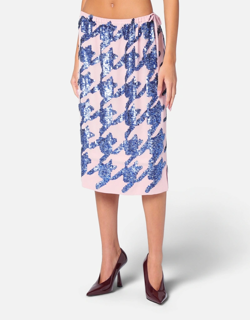 Dries Van Noten ピンクシルクスパンコールスカート (ドレス) IFCHIC.COM