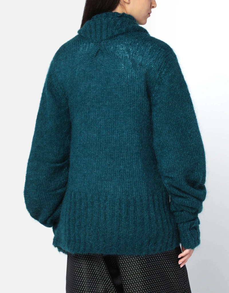 Dries Van Noten オーバーサイズ ペトロールグリーン モヘア混紡