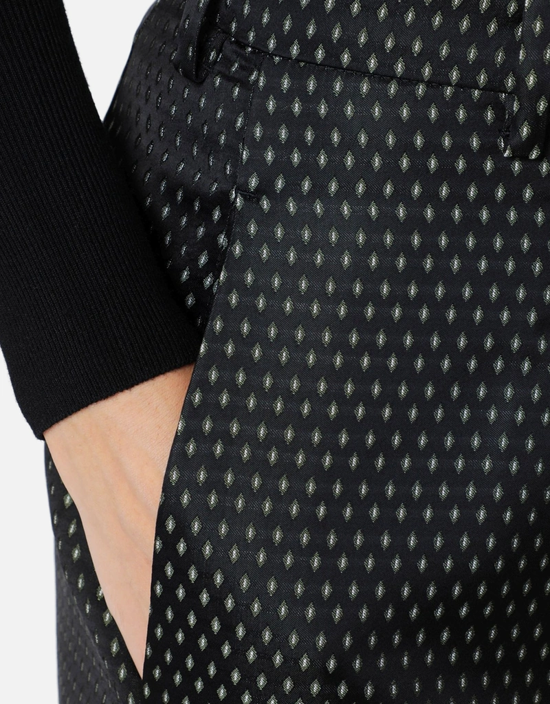 Dries Van Noten ブラックジャカードビスコースパンツ (パンツ) IFCHIC.COM