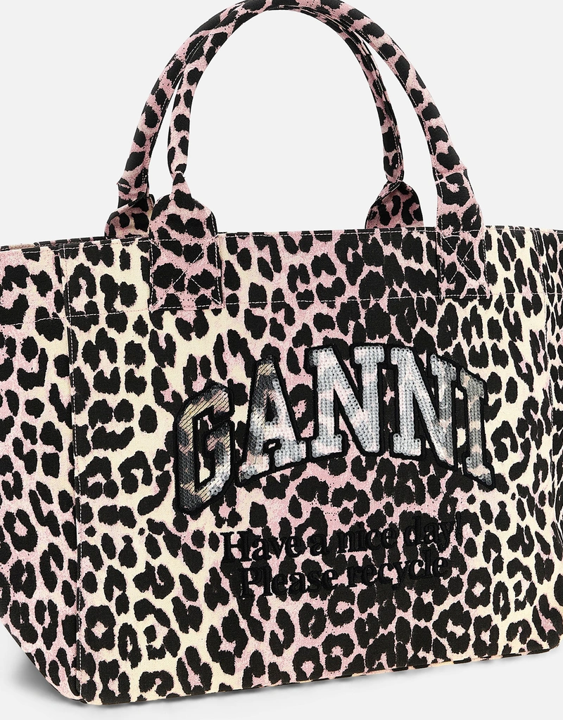 Ganni ミディアムレオパードトートバッグ () IFCHIC.COM Ganni ミディアムレオパードトートバッグ () IFCHIC.COM