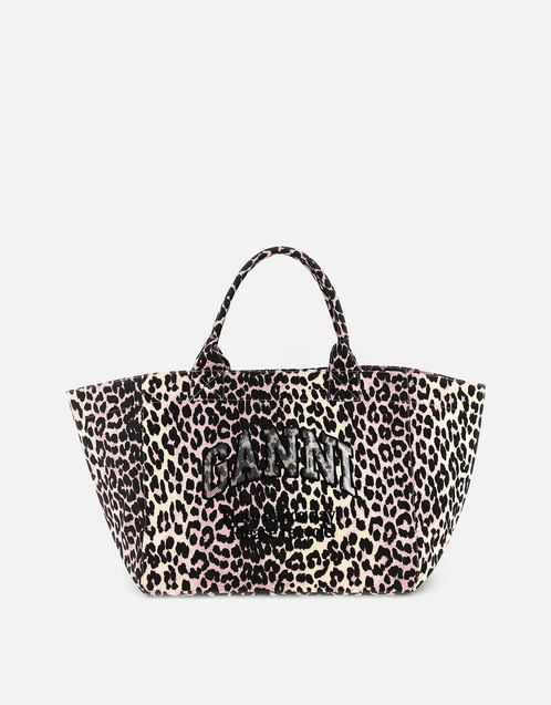 Ganni XXLヒョウ柄スパンコールトートバッグ () IFCHIC.COM
