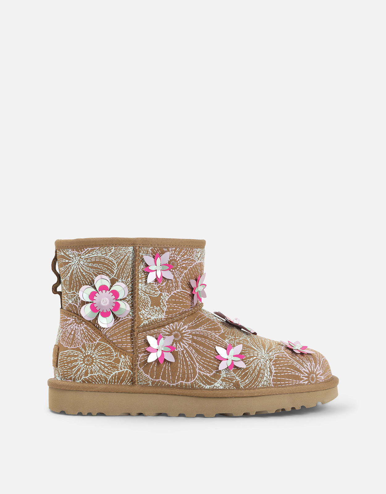 Ugg クラシックミニメドウ刺繍スエードブーツ (すべての新品,シューズ