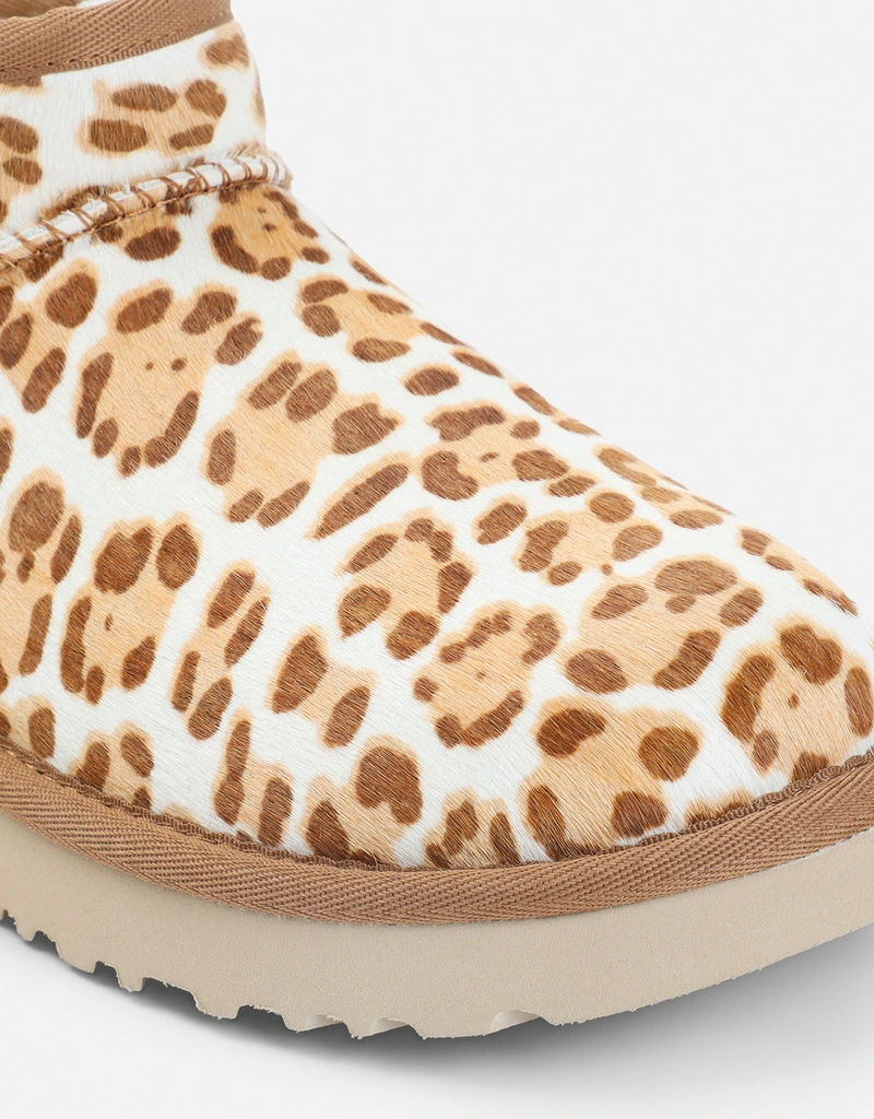 Ugg Classic Ultra Mini Wool Leopard Print Boots (All New In,Shoes