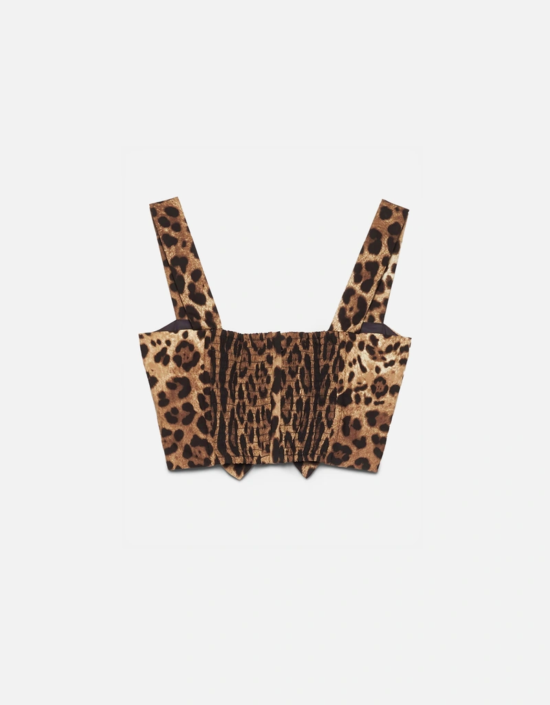 DOLCE & GABBANA ヒョウ柄タンクトップ Dolce & Gabbana レオパードプリント ポプリントップ (すべての新品