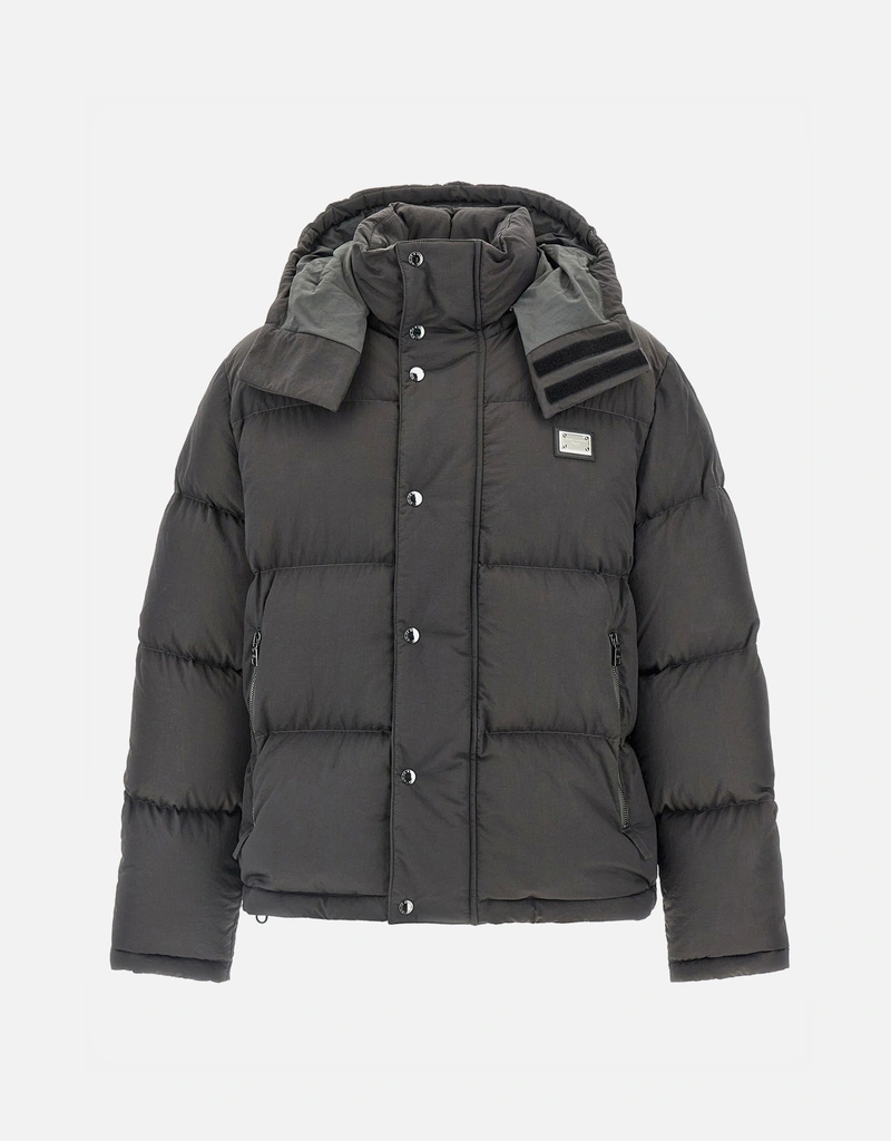 Dolce & Gabbana メンズロゴパッチ入りパッド入り絎縫ジャケット
