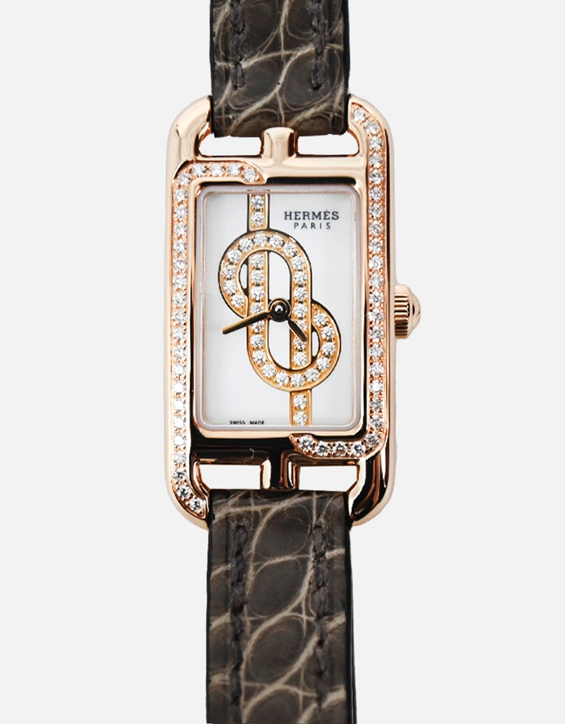 エルメス レディース腕時計 HERMES エルメス レディース腕時計 クロアジュール QZ SS コンビ