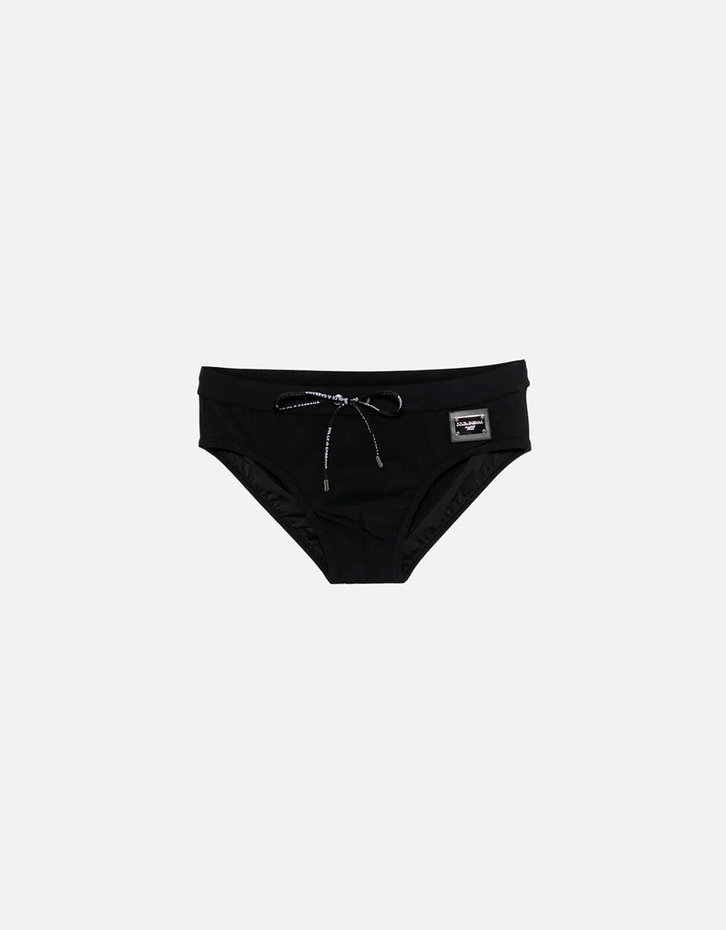 Dolce & Gabbana メンズ ロゴプレート付きスイムブリーフ (すべての