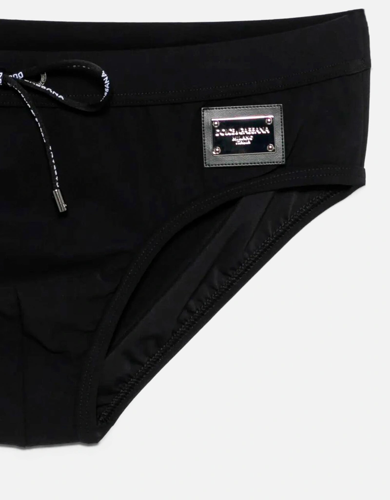 Dolce & Gabbana メンズ ロゴプレート付きスイムブリーフ (すべての