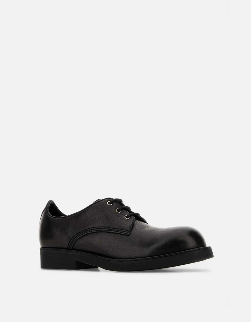 MM6 Maison Margiela メンズ ブラック ペブルレザー レースアップ