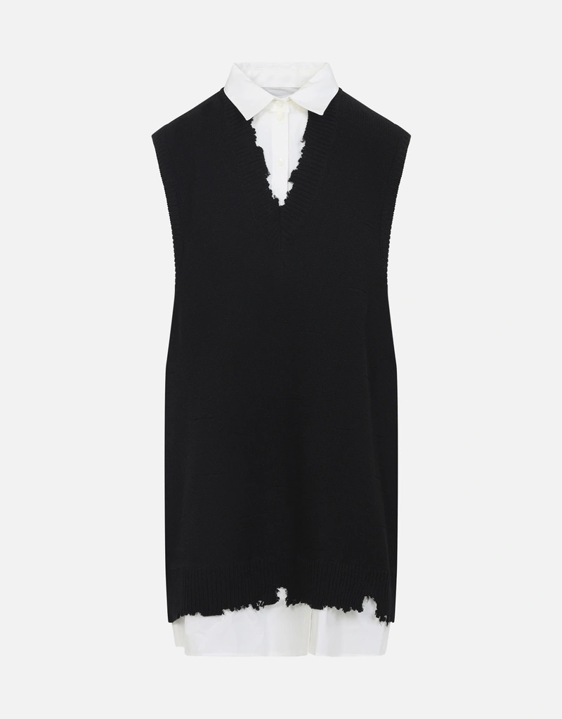 MM6 Maison Margiela ダメージニットベストミニドレス (すべての新品