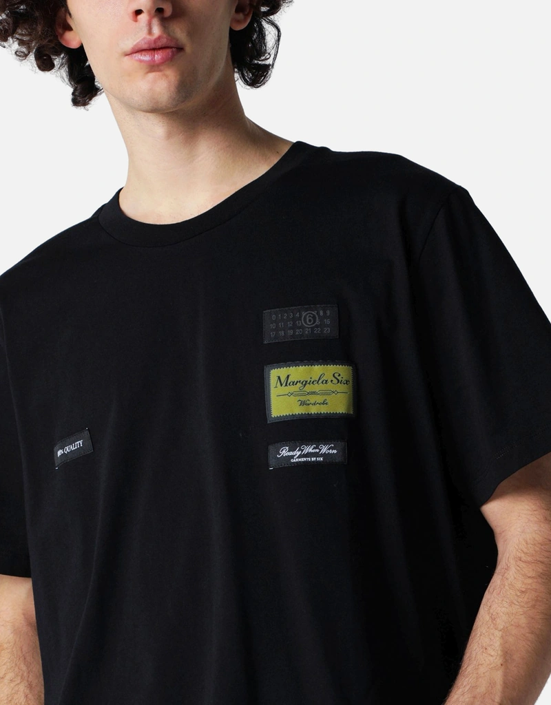 MM6 Maison Margiela Men's Label Patch Cotton T-Shirt (Clothing
