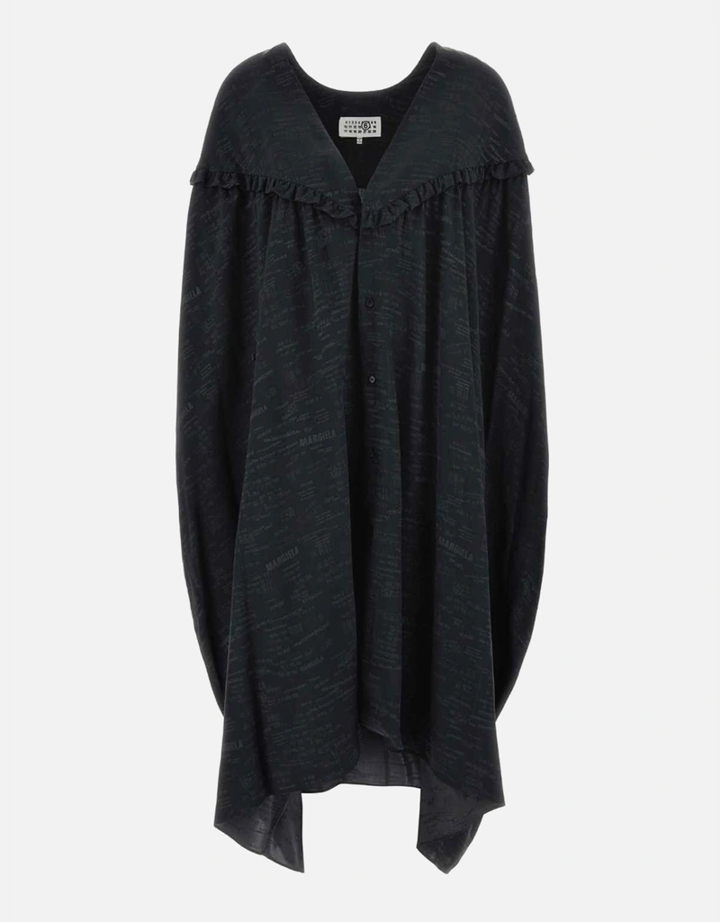 MM6 Maison Margiela ブラックジャージーシャツドレス (すべての新品