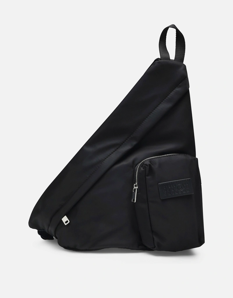 MM6 Maison Margiela メンズブラックナイロンベルトバッグ (バッグ