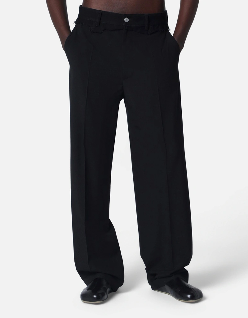 MM6 Maison Margiela メンズ リプレースドウエストウール混紡ワイド